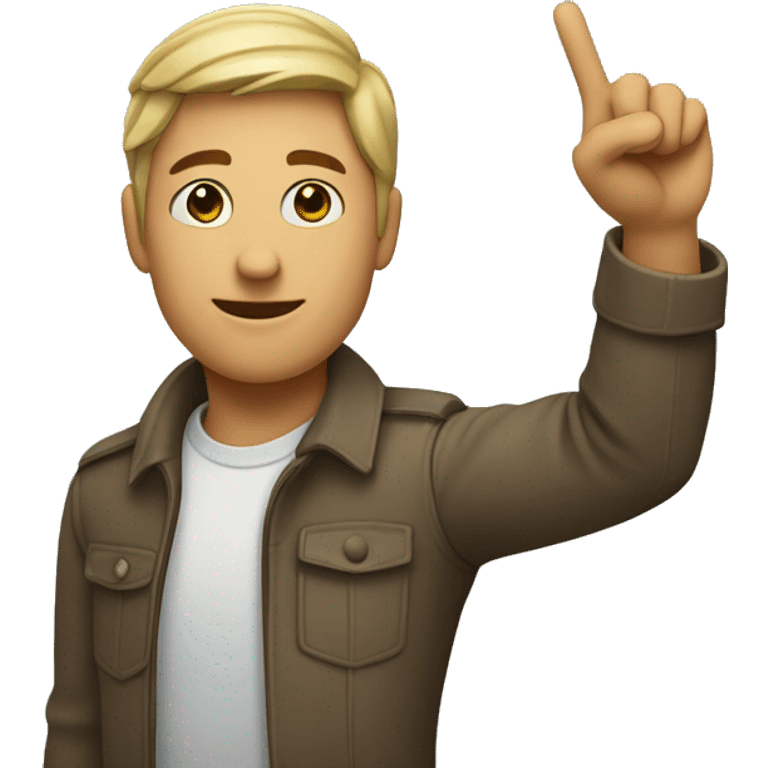 A person raising their arm and pointing to something in the distance in the top left corner emoji