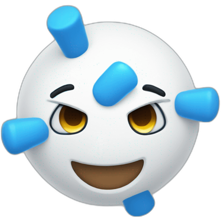 smiling blue and white painkiller mascot emoji