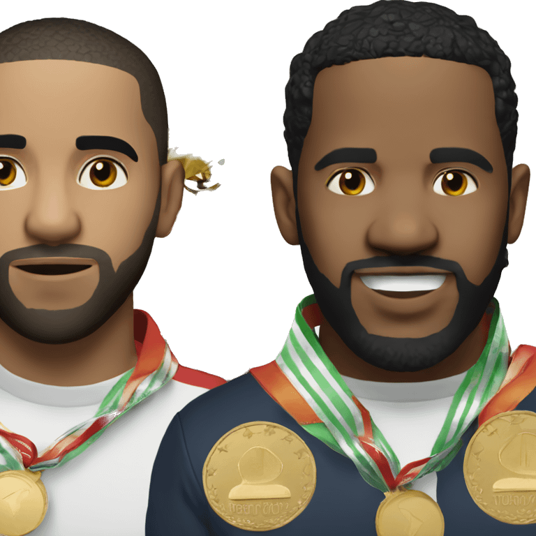 Drake with winner trophy Kendrick Lamar with you tried medal  emoji