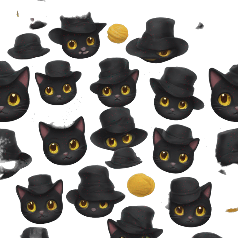 A black cat with a hat emoji