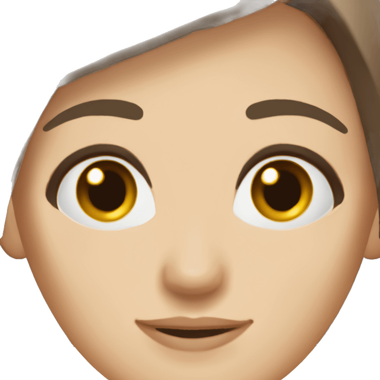 brown hair brown eyes long straight dark hair white skin woman emoji