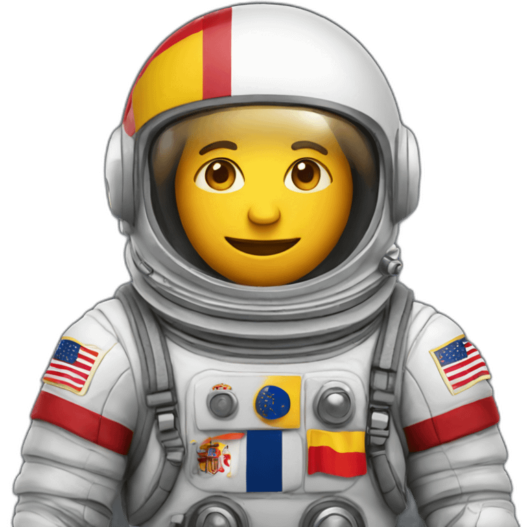 astronaut with spain flag emoji