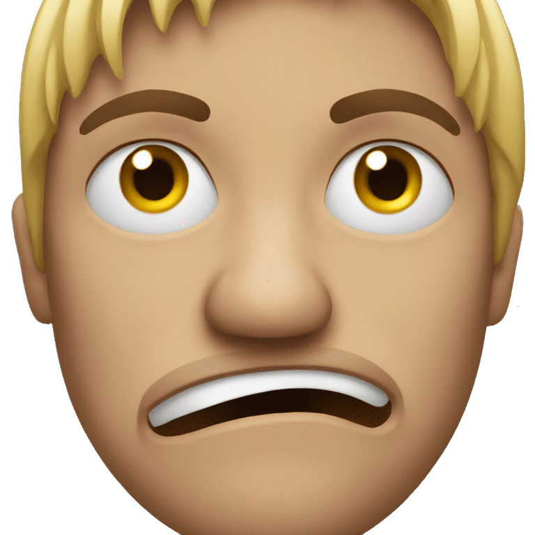 Disgusted face exaggerated emoji