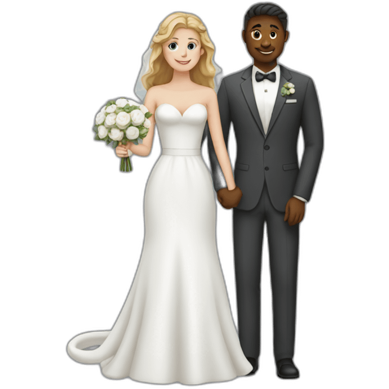 white couple marriage and holding gray cat emoji