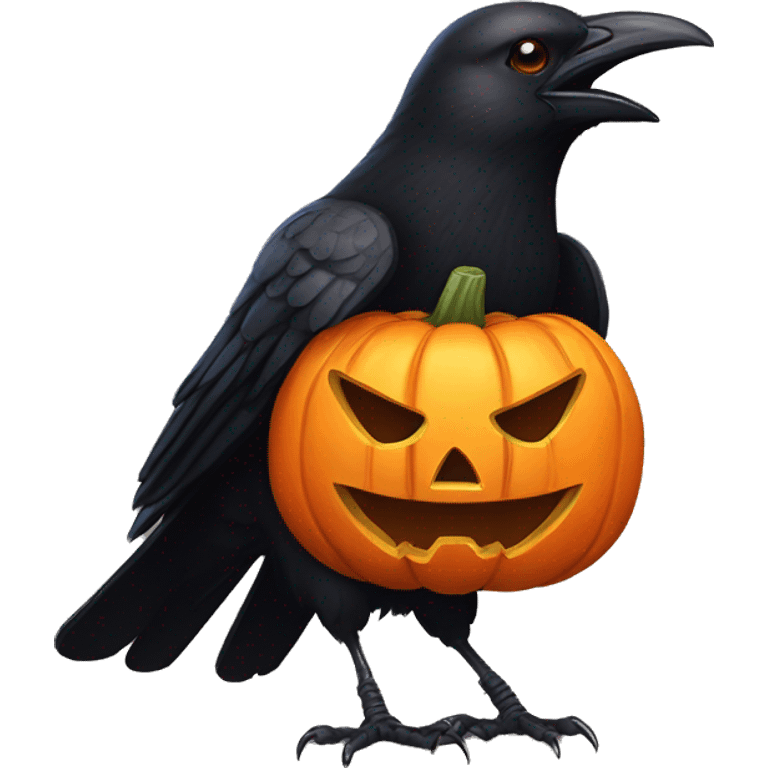 Jack o lantern crow emoji