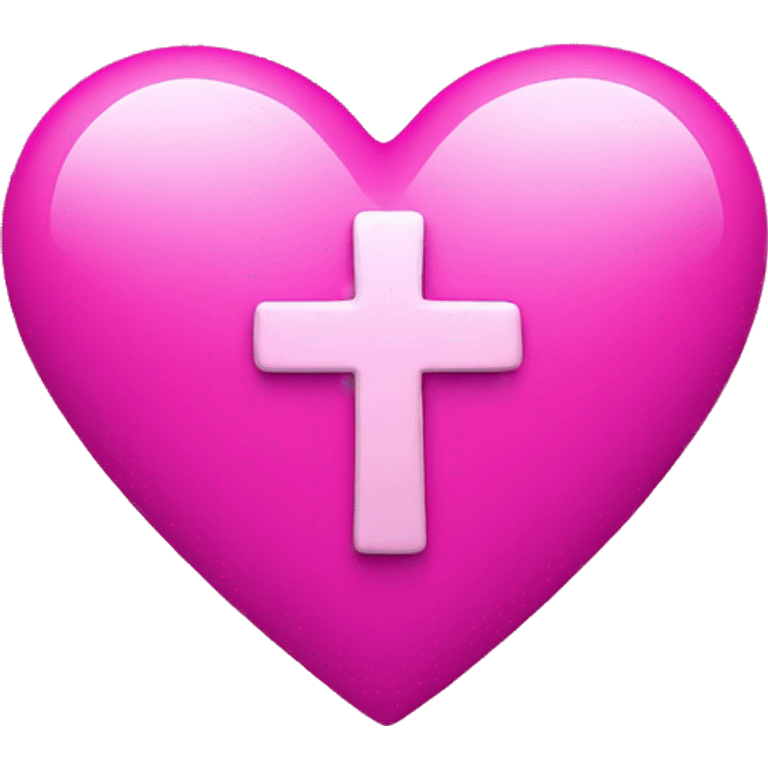 Bright pink heart with crosses around it emoji