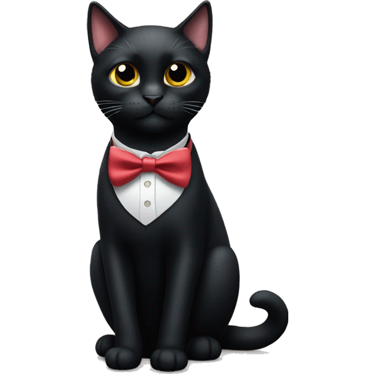 Black cat with bowtie emoji