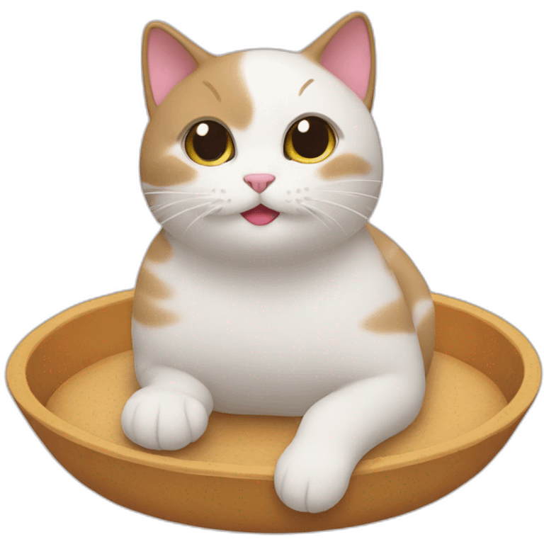 cat on mochi emoji