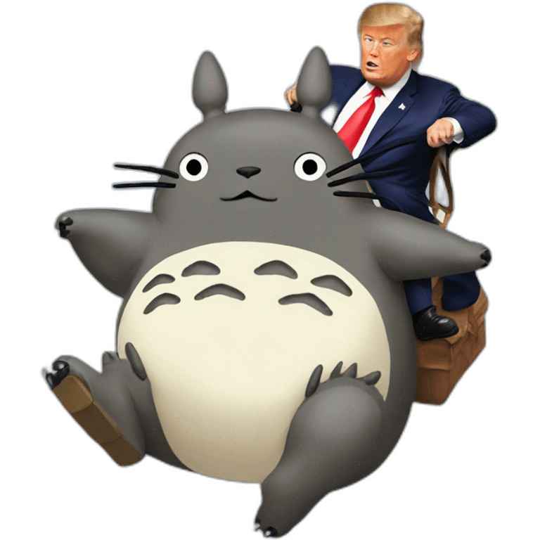 Totoro riding trump emoji