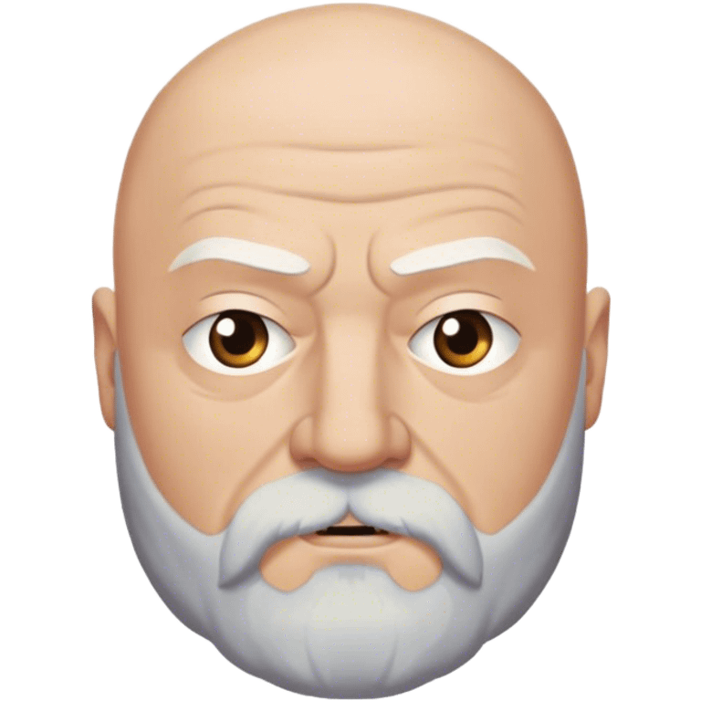 Rickard Karstark from game of thrones, bushy white beard, bald head emoji