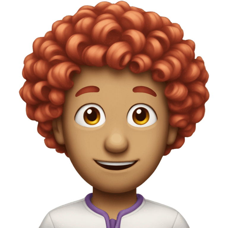 mouse with short curly red wig emoji