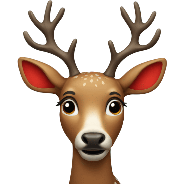 red nose rain deer emoji