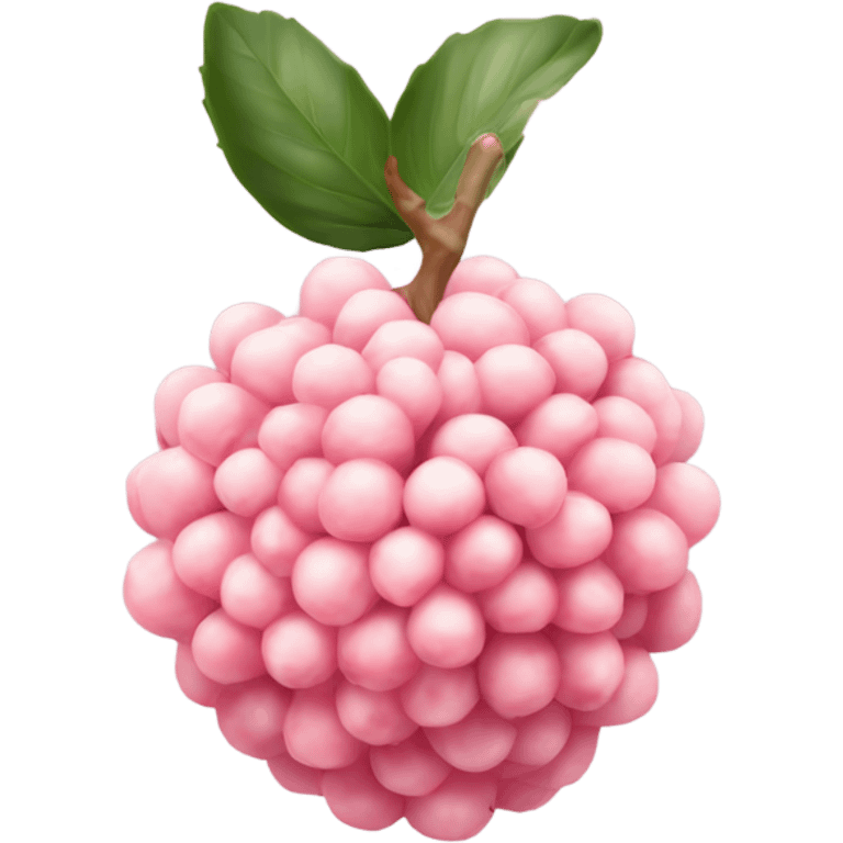 a light pink lychee fruit emoji