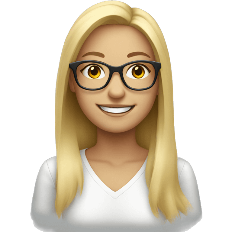 smiling blonde Girl in glasses emoji