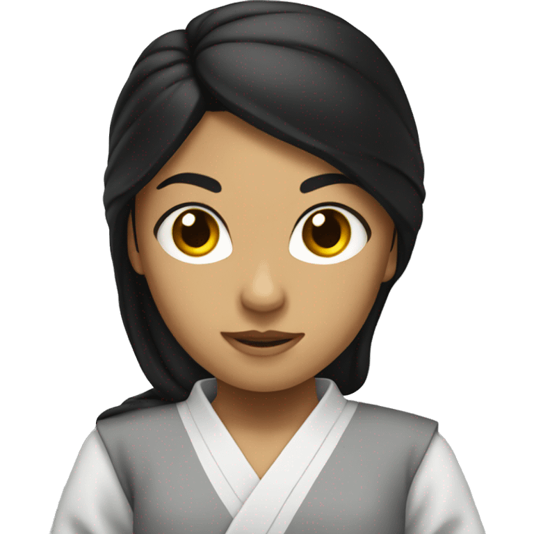 karate girl with long black hair Hispanic  emoji