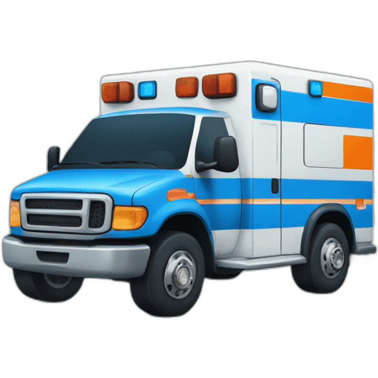 ambulance blue and orange emoji