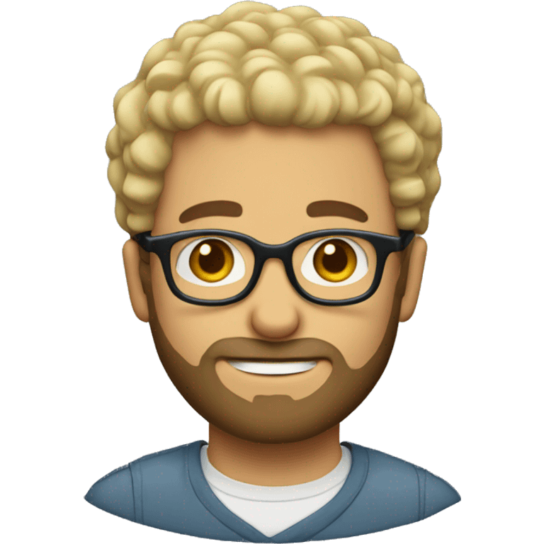 Short blonde curly hair guy with glasses and beard emoji