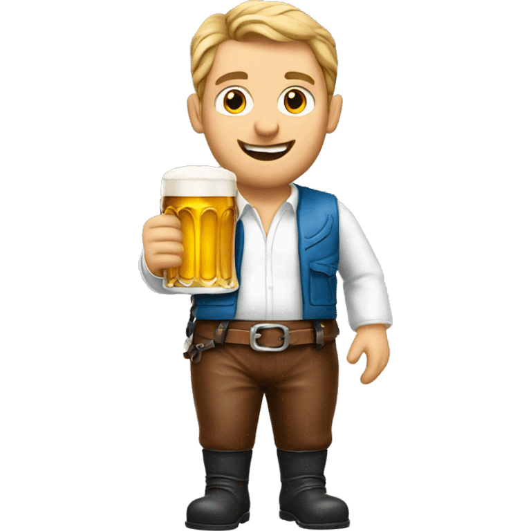 German man wearing Bavaria leather pants and Holding a Beer emoji