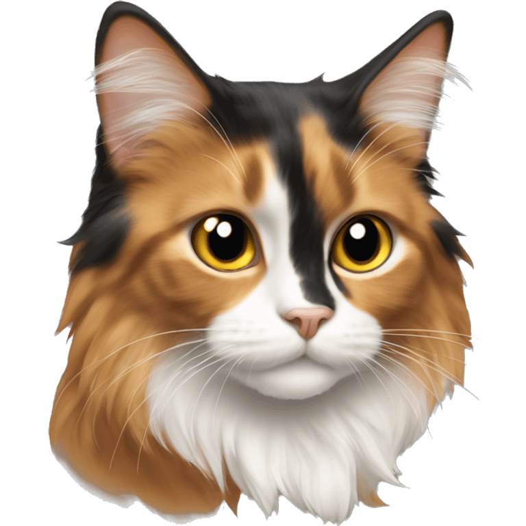 long haired calico cat emoji