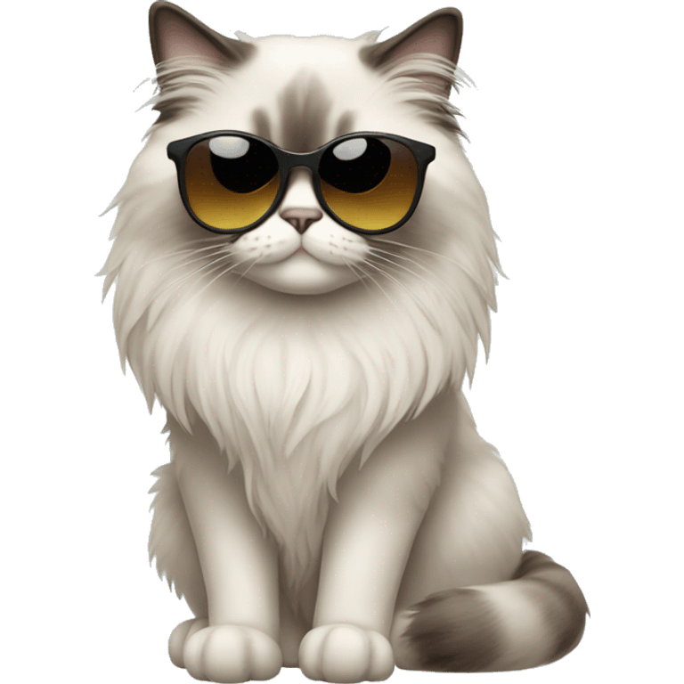 Ragdoll cat wearing sunglasses emoji