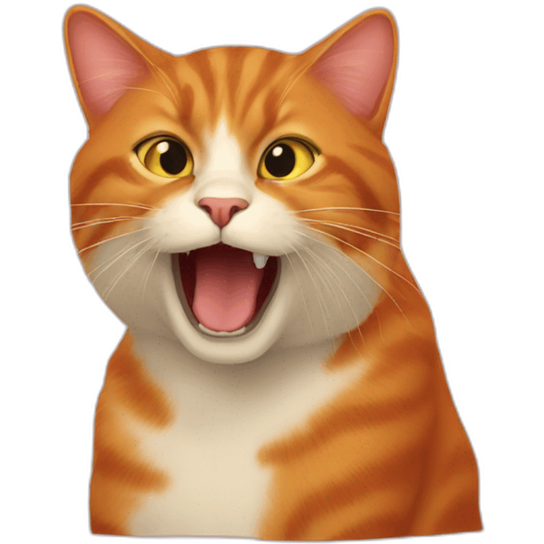 a red cat eats olive emoji