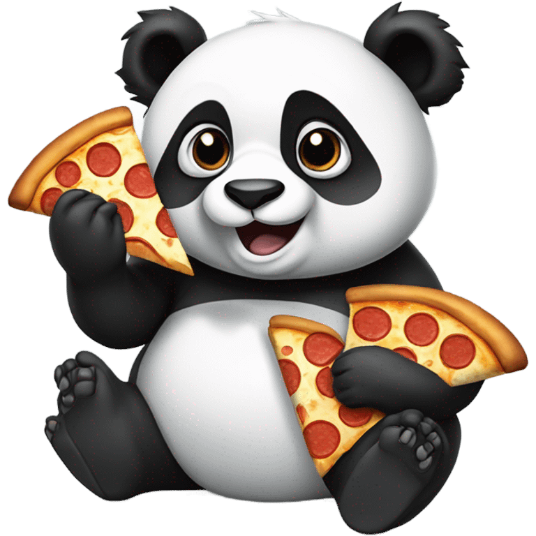 a panda eating pizza  emoji