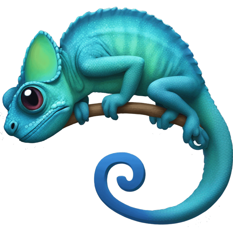 blue chameleon with letter C emoji