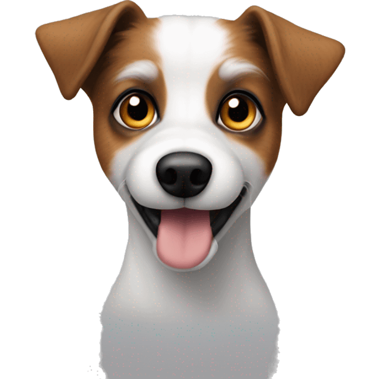 Hairy jack russel dog with dark eyes emoji