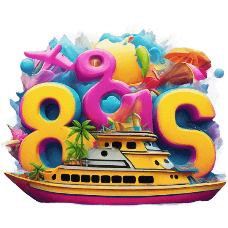 80's Cruise Year 9 written in graffiti style  emoji