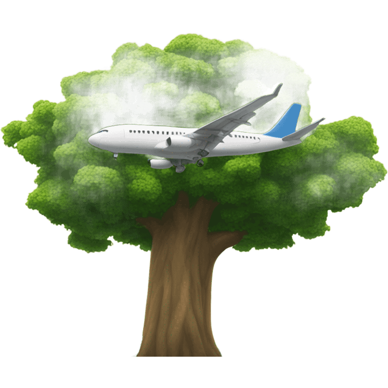 Plane flying into a tree emoji