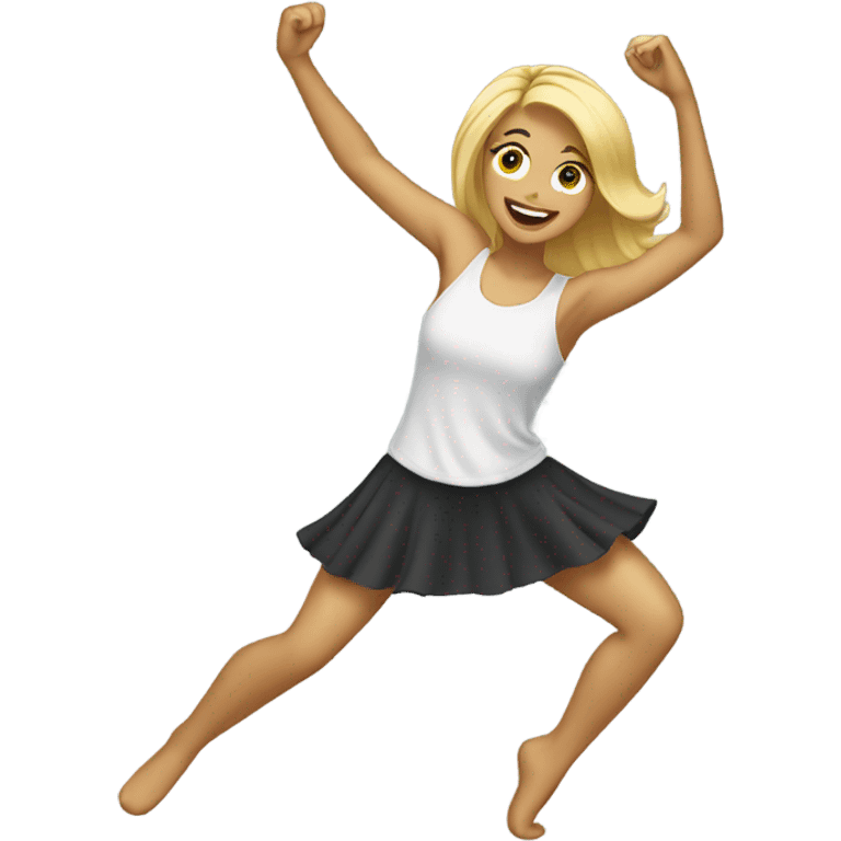 A blonde girl is dancing emoji