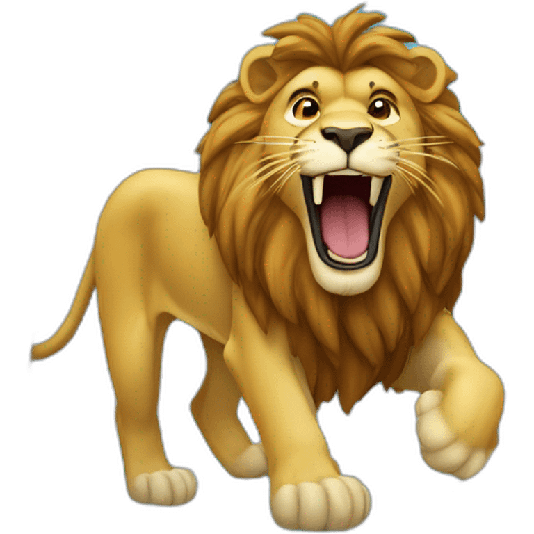 Un lion au dessus d'une falaise emoji