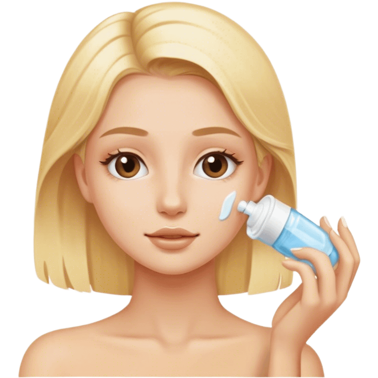 Blonde girl skin care routine  emoji