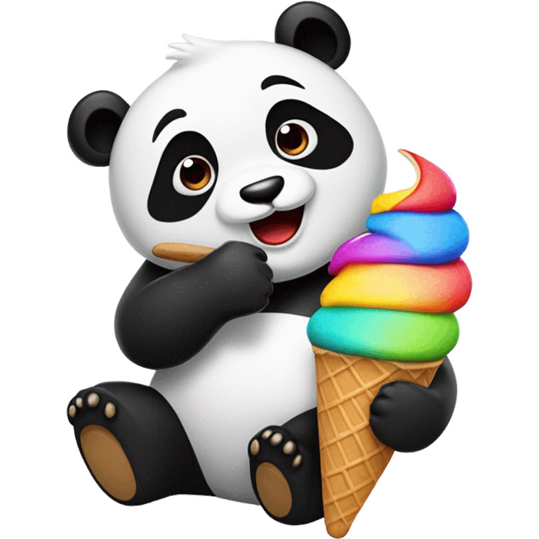 Panda eating ice cream emoji