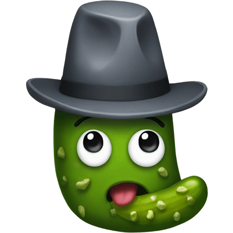 Pickle wearing a hat emoji