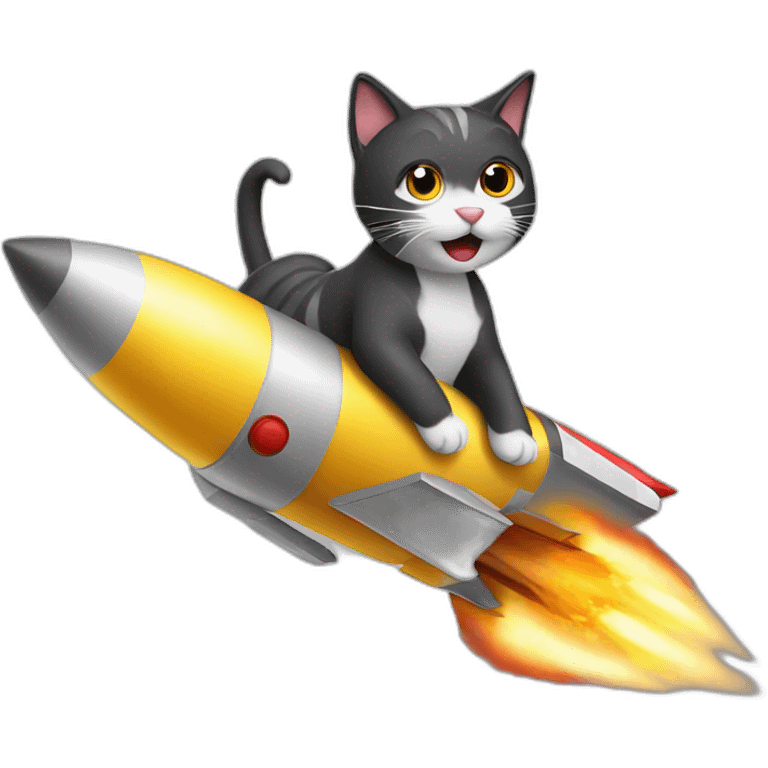 cat riding a missile emoji