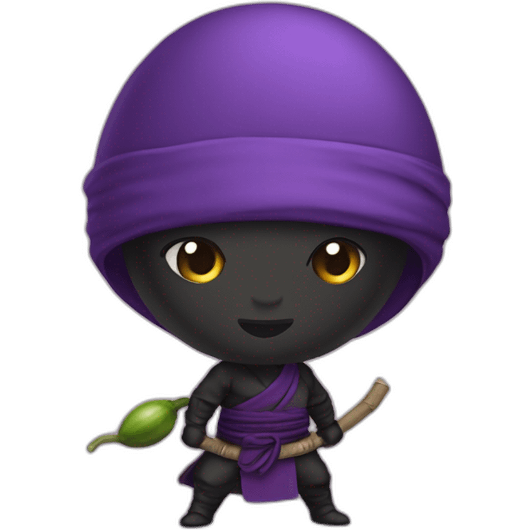 ninja with egg plant hat emoji