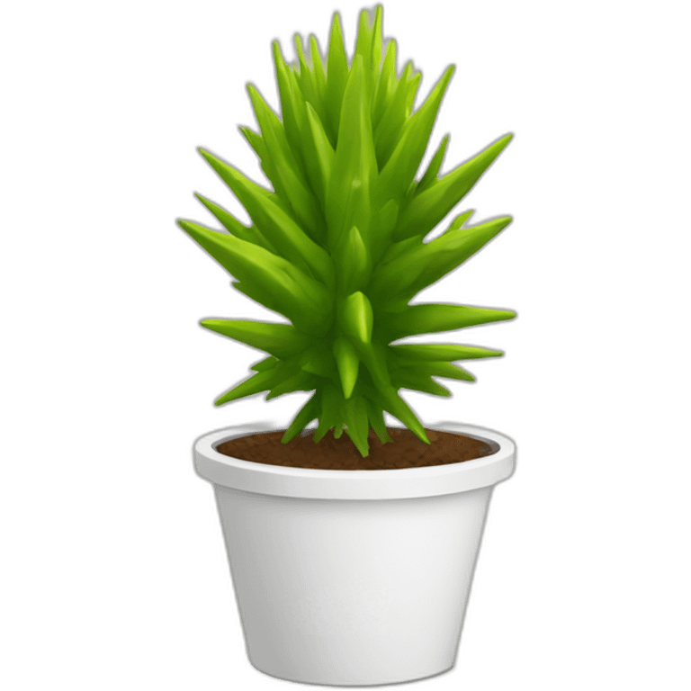 spiky plant in a white pot emoji