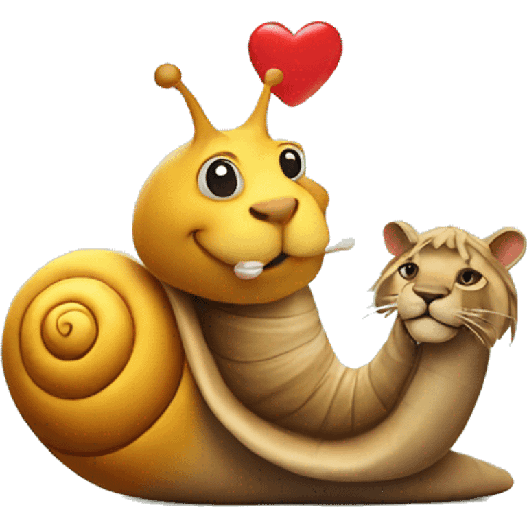 Snail and lion in love emoji