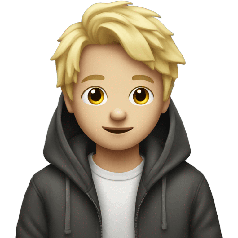 blonde boy in hoodie portrait emoji