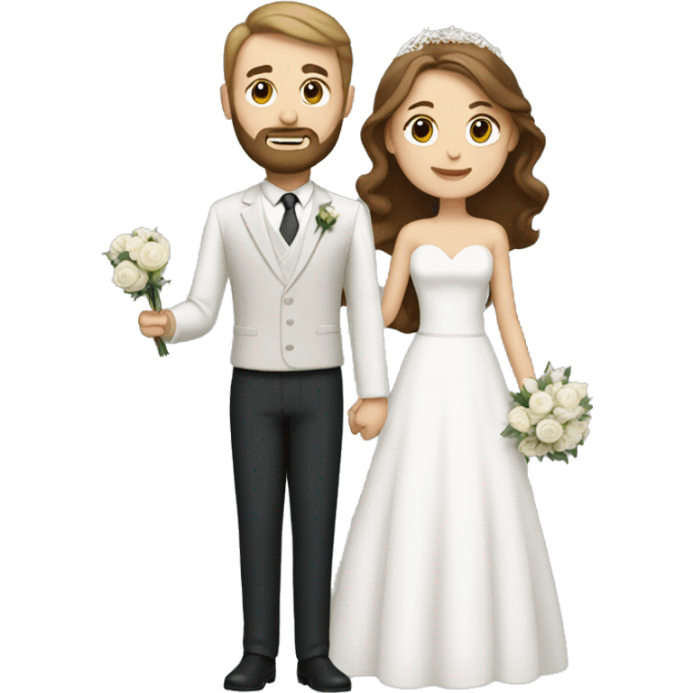 wedding couple with white man with brown hair and beard emoji