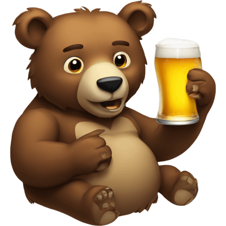 Bear drinking beer emoji