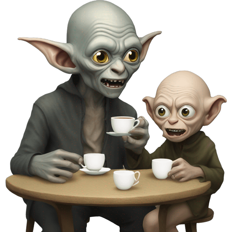 gollum and shelob having a cup of tea emoji