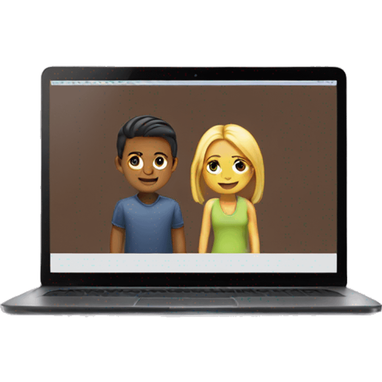 Girl and boy laptop emoji