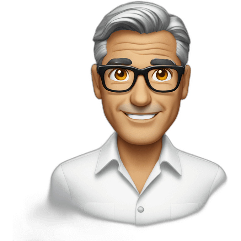 George clooney wearing glasses white shirt emoji