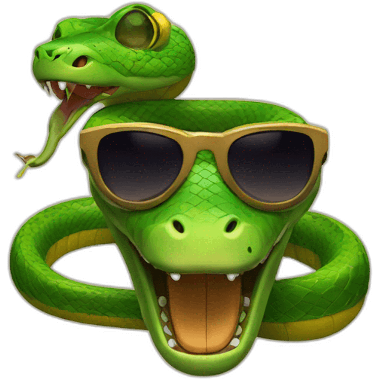 Snake with sunglasses emoji