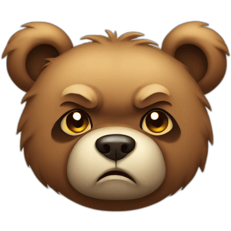 Cute bear angry emoji