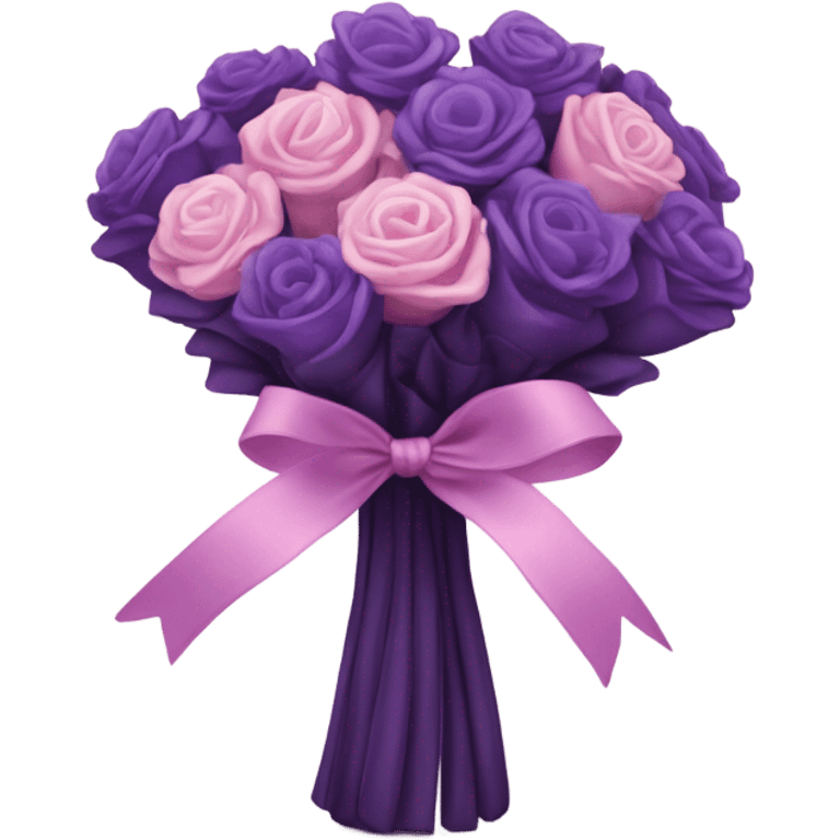 a beautiful aesthetic bouquet of dark purple and light pink lavender tied with a silk purple ribbon and next to it a pink decorative candle  emoji