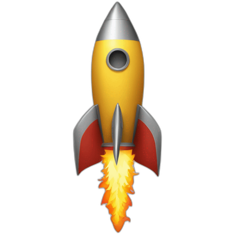 rocket with flame shaped as Ukrainian trident emoji