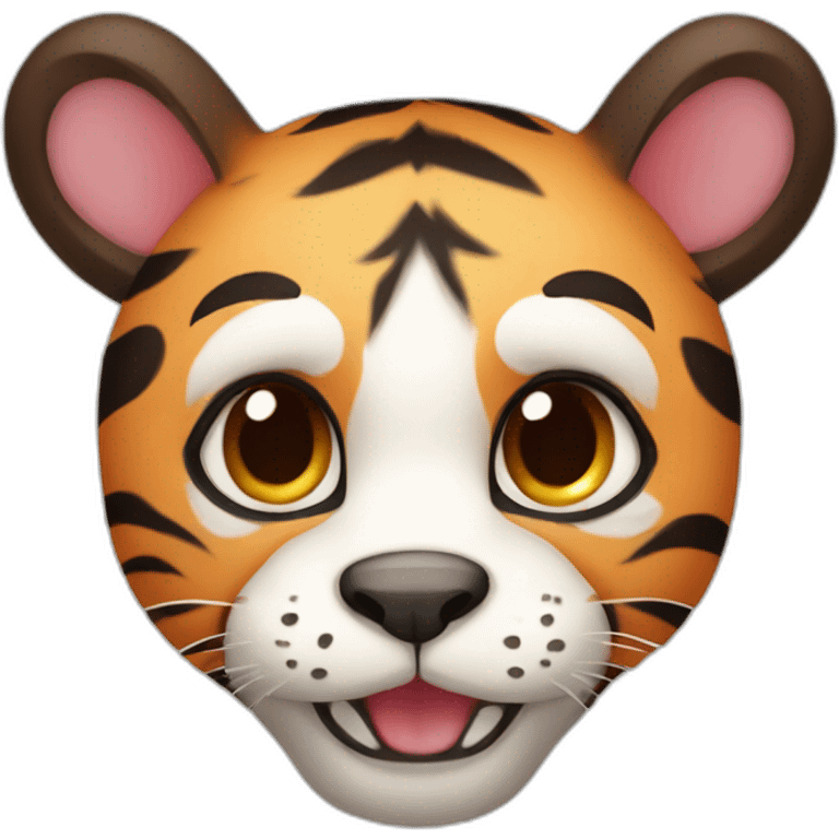 cute tiger bear crossed with a rabbit emoji